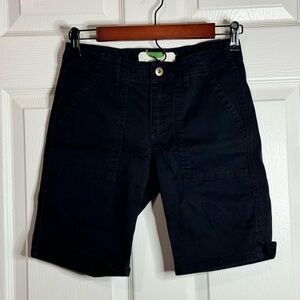 ANTHROPOLOGY Womens Shorts Sz. 26 Petite Black Bermuda SLIMMING Flat Front LOWSH